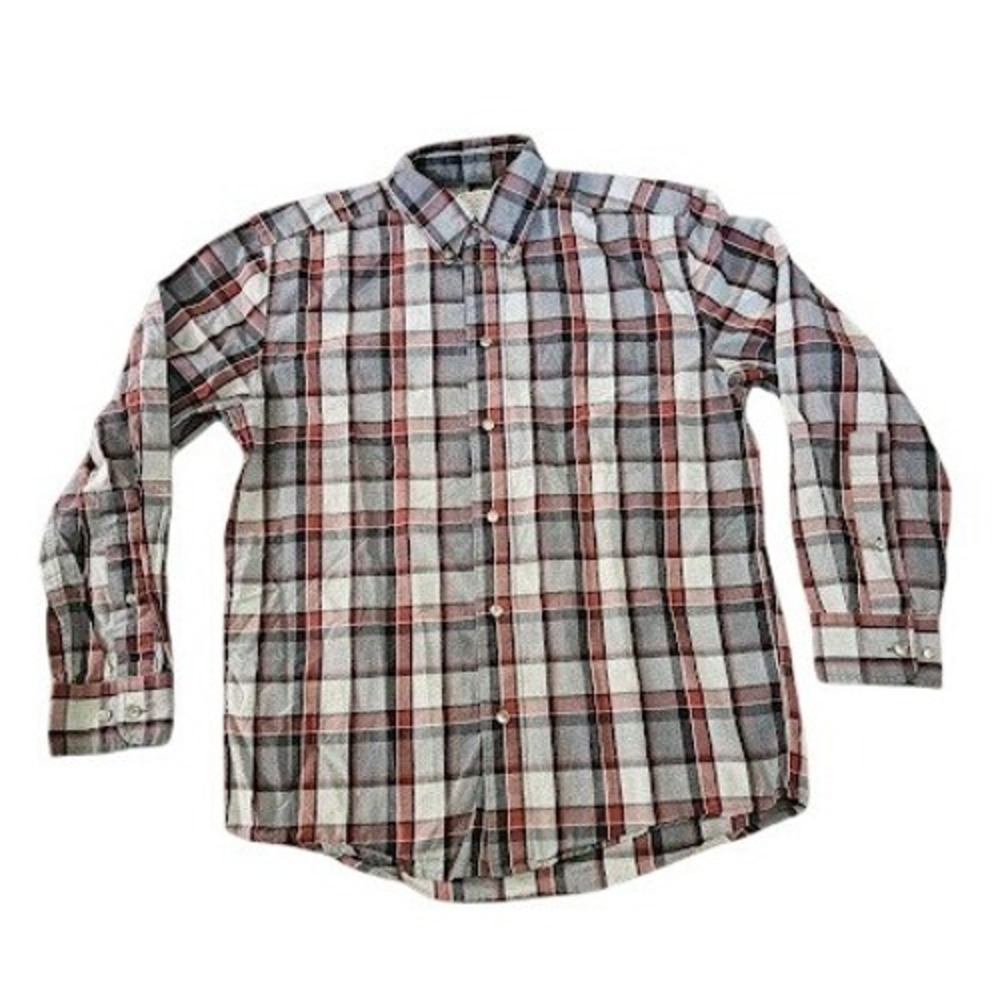 Filson Mens Plaid Flannel Button Down Shirt Size Small Gray Red Cotton Outdoors